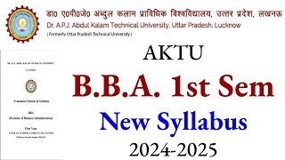 AKTU BBA Syllabus 2024 aktu bba 1st sem syllabus 2024 aktu syllabus bba 2024 aktu bba 1st year [upl. by Ahsinod748]