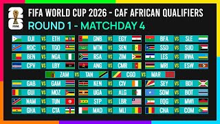 Round 1 Matchday 4 Schedule  FIFA World Cup 2026 CAF African Qualifiers [upl. by Boor998]