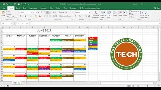 TECH011  Create a calendar in Excel that automatically updates colors by event category [upl. by Cawley]