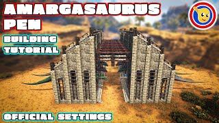 Ark Lost Island  How To Build A Amargasaurus Pen  Building Tutorial  Official Settings [upl. by Anattar]