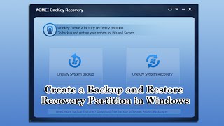 Create a Backup and Restore Recovery Partition in Windows 81 [upl. by Nnylecyoj813]