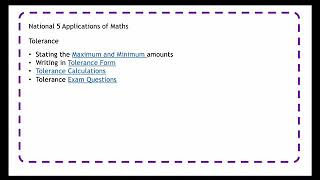 National 5 Applications of Maths Tolerance Max and Min [upl. by Airdnal]