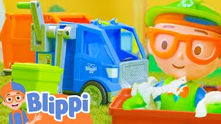 BLIPPI TOY MUSIC VIDEO  Blippi Garbage Truck Song  Vehicle Songs for Kids [upl. by Akemahs]