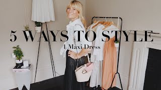 How to style a maxi dress  1 dress 5 ways to wear it [upl. by Ocirema]