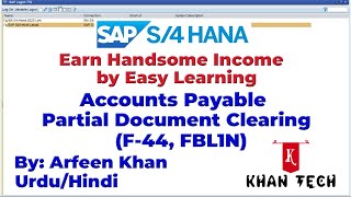 How to post SAPAP Partial Clear Vendor Open Items F44 UrduHindi [upl. by Orazal]