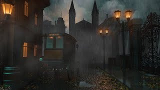 Victorian London Ambience  Foggy Victorian Era Night With Rain Sounds Horses Church Bell [upl. by Arron]