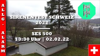 Sirenentest Schweiz 2022  Obersiggenthal  SES 500  Allgemeiner Alarm [upl. by Magdalena]