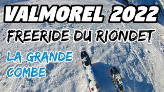 Valmorel 2022  Freeride du Riondet  La Grande Combe en ski  Piste noire non damée [upl. by Ycnalc]