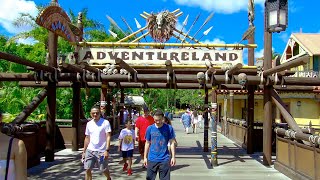 Adventureland at Magic Kingdom Walt Disney World 2019  Walkthrough Tour [upl. by Hnah]