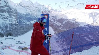 First time Lauberhorn  Marco Odermatt [upl. by Nimajaneb]