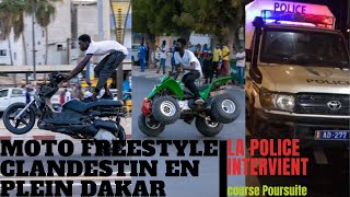 Moto Freestyle a Centenaire DAKAR Course poursuite Police [upl. by Anirtal]