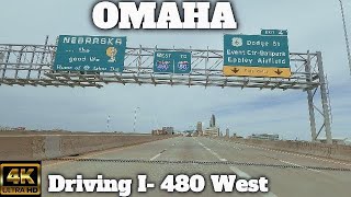 4K OmahaDriving Interstate 480 West Nebraska USA [upl. by Egidius153]