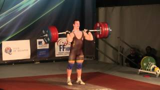 Benjamin Hennequin Haltérophilie Record de France Epaulé Jeté 215 kg Quimper 2012 [upl. by Yemrots199]