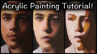 Portrait Painting Tutorial  Salvador Acrylic REVIEW  Blending Colors in ACRYLIC [upl. by Anomor494]