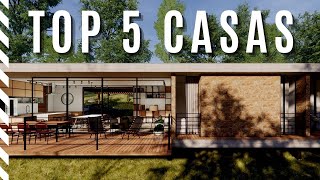 TOP 5  PROJETOS DE CASAS MODERNAS [upl. by Shwalb]