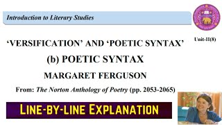 Versification and Poetic Syntax b Poetic Syntax Margaret Ferguson The Norton Anthology of Poetry [upl. by Nesnaj]