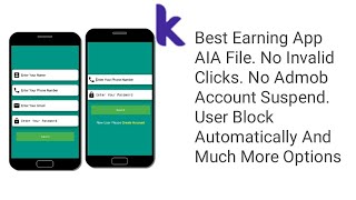 One Of The Best Earning App AIA File In Hindi No Invalid Clicks Automatically User Block System [upl. by Odlanir130]