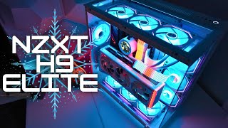 NZXT H9 Elite White Build Update  Vertical GPU Mount AIO Side Mounted Reverse Blade Infinity Fans [upl. by Duval]