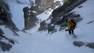 Couloir Gervasutti Tour Ronde Chamonix MontBlanc ski de randonnée alpinisme pente raide [upl. by Eixam635]