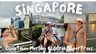 SINGAPORE VLOG DAY2 CHINATOWN JUMBO SEAFOOD CHILI CRAB MERLION SUPERTREE GROVE LIGHT SHOW [upl. by Hax]