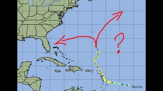 Hurricane Tammy makes landfall in Barbuda impacting the Leeward Islands with hurricane force winds [upl. by Ehpotsirhc]