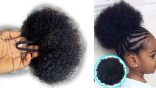 VERY SIMPLE AND EASY WAY TO MAKE AFRO PONYTAIL FOR KIDS [upl. by Assisi667]