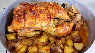 Pollo arrosto al forno con le patate ricetta facile della nonna [upl. by Nonaihr632]