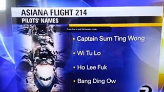 Asiana Flight 214 Fake Pilot Names Confirmed by NTSB [upl. by Neeven960]