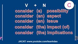 2469 PTE Academic Collocation List Part 2 Verb and Noun [upl. by Sami]