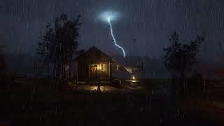 Goodbye Stress amp Beat Insomnia with Heavy rain with powerful powerful thunder near the old farm [upl. by Vida]