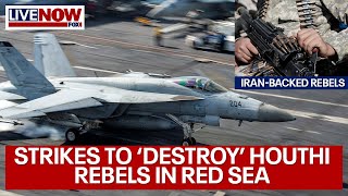 US strikes Yemen Houthi rebels in Red Sea amid Middle East unrest  LiveNOW from FOX [upl. by Hajidak]