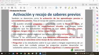 Saberes previos conflicto cognitivo disonancia cognitiva motivación andamiaje y transferencia 1 [upl. by Cordula]