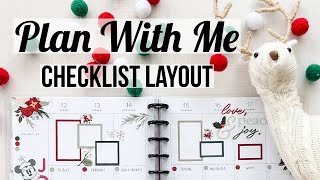 How to Decorate the Checklist Layout Happy Planner  Plan With Me Disney Christmas  December 2022 [upl. by Reste]