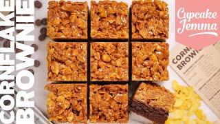 Caramel Cornflake Brownie Recipe  Bake At Home  Cupcake Jemma [upl. by Neddra]