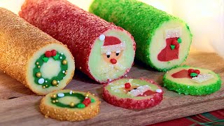 Christmas Cookies 🎅🏼 SLICE amp BAKE Santa boots amp wreath cookies  Holiday Cookies Recipe [upl. by Adaurd193]