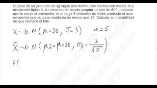 ESTADÍSTICA EJERCICIO 2 DISTRIBUCIÓN MUESTRAL DE LA MEDIA VARIANZA CONOCIDA POBLACIÓN CONOCIDA [upl. by Ardnekan]