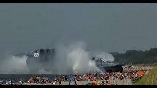 Exclusive Video Of 555 Ton Russian Navy Hovercraft Lands On Busy Beach HD Full Footage [upl. by Courcy647]