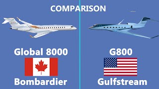 Bombardier 8000 vs gulfstream g800 comparison [upl. by Ardnuaet]