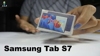 SAMSUNG TAB S7 Unboxing mini  MINI TABLET  samsung S7 tab cardboard [upl. by Kussell909]