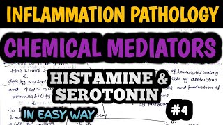 INFLAMMATION Pathology Part 4 Chemical Mediators HISTAMINE amp SEROTONIN  Inflammation in hindi [upl. by Mortimer]