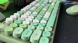 Ubotie Wireless USB Keyboard in Green ASMR amazonfinds [upl. by Hillier554]