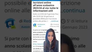 Iscrizioni online allanno scolastico 202324 come si fa [upl. by Dera]