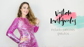 Vestido FIESTA con lentejuelas Patrones gratis en varias tallas DIY Lorena Gil [upl. by Jerrilee542]