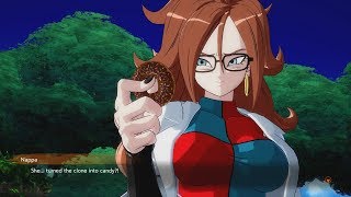 DRAGON BALL FIGHTERZ Android 21 Eats Goku Clone Reveals She an Android [upl. by Geibel]