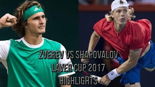 Alexander Zverev Vs Denis Shapovalov  Laver Cup 2017 Highlights HD [upl. by Wylde667]