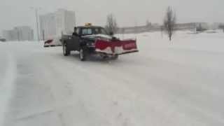 12 Valve Cummins Plowing Snow Boss Snow Plow Ebling Back Blade [upl. by Vincenty]