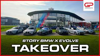 Official BMW Dealer filled with MODIFIED MCARS🤯  Story BMW x Evolve Automotive TAKEOVER🔥 [upl. by Lienet]