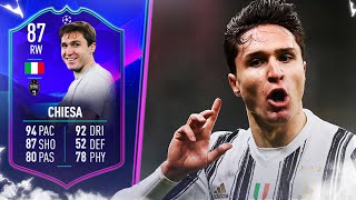 THIS CARD IS UNSTOPPABLE 🤯 87 TOTGS Federico Chiesa Player Review FIFA 22 Ultimate Team [upl. by Nnaillek]