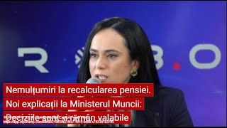 Nemulțumiri la recalcularea pensiei Noi explicații la Ministerul Muncii [upl. by Akisey]