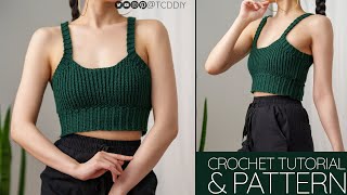 How to Crochet Easy Tank Top  Pattern amp Tutorial DIY [upl. by Atoiyanap]